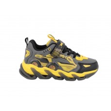 PRIMIGI 8983011 ΠΑΙΔΙΚΟ ΠΑΠΟΥΤΣΙ SNEAKERS ΜΕ ΦΩΤΑΚΙΑ ΑΓΟΡΙ ΜΑΥΡΟ-ΚΙΤΡΙΝΟ